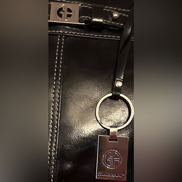 EUC Giani Bernini black satchel with clean separate zipped compartments GB logo - Picture 9 of 9